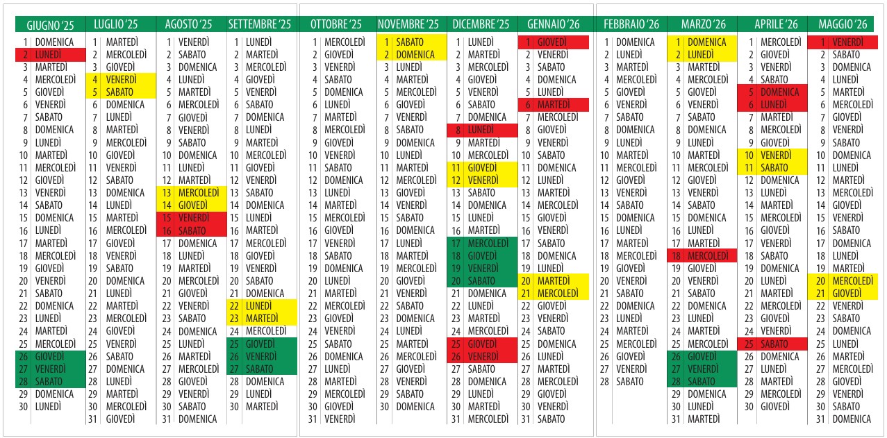 calendario 2025 retro
